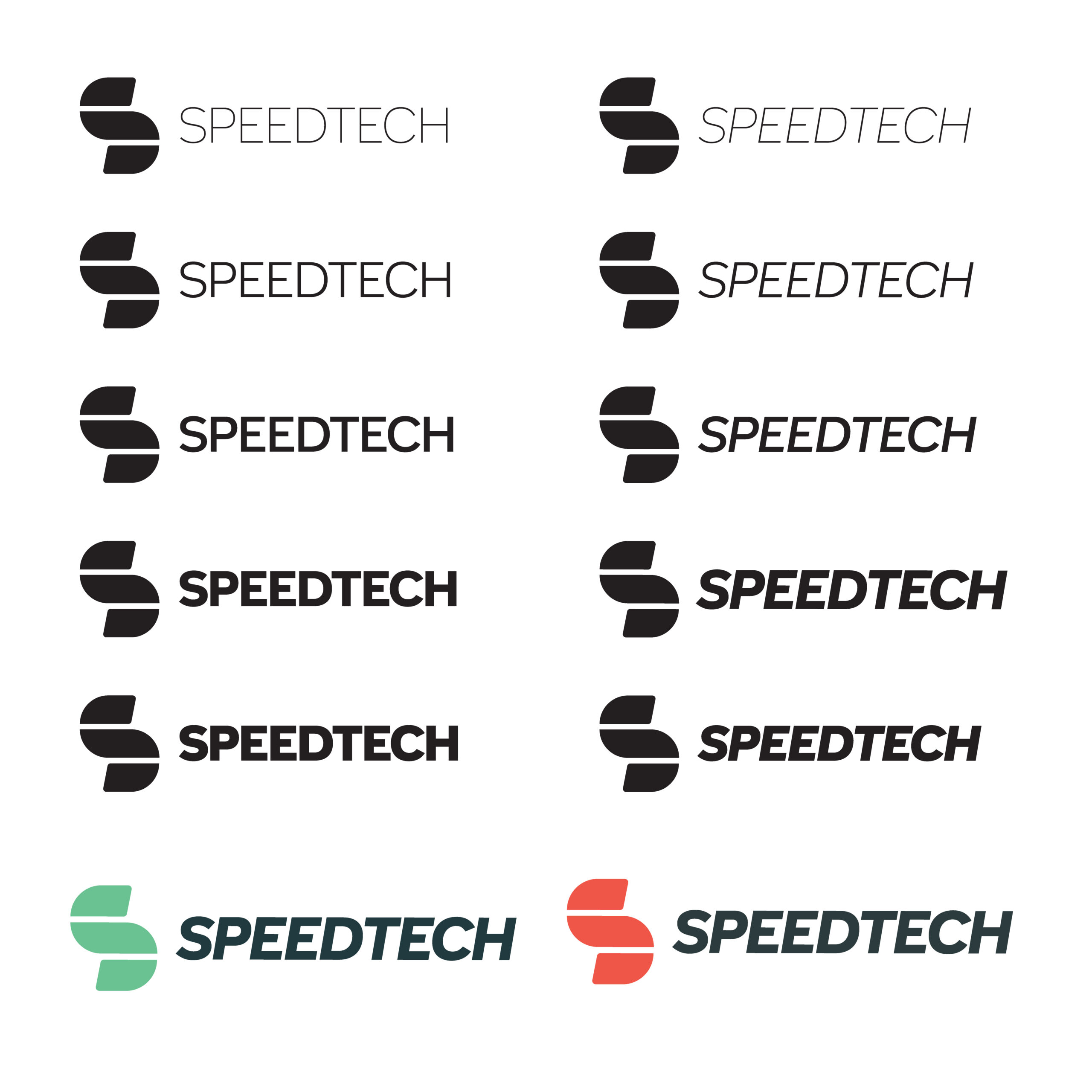 A grid of logo variations for the brand 